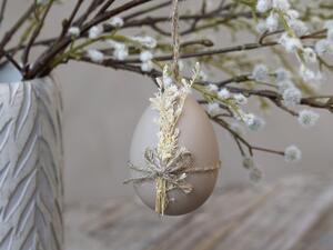 Ib Laursen Dekorační vajíčko s květinou latté