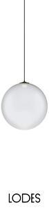 Lodes Designové závěsné LED svítidlo RANDOM SOLO, 1W, ø 14 cm, CRI90 Teplota světla: 2700K, Barva stínidla: Sněhově bílá, Barva kabelu: černá
