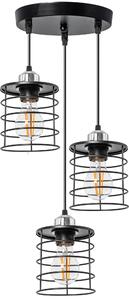Toolight Stropní lampa zavěšená na trojitý kovový loft černý 392204