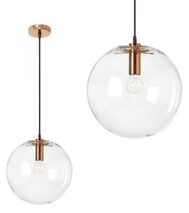 Toolight - Závěsné skleněné stropní svítidlo Lassi 20 cm 1xE27, Růžové zlato, OSW-00130