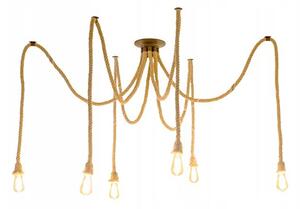 Toolight - Závěsná lampa 6xE27 APP680-6CP, zlaté lano, OSW-07864