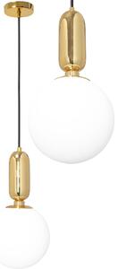 Toolight Toolight, Kovová stropní lampa skleněná APP474-1CP, zlatá, OSW-00606