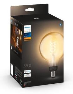 HUE White LED Filament žárovka E27 G125 7W 550lm 2100K IP20, stmívatelná