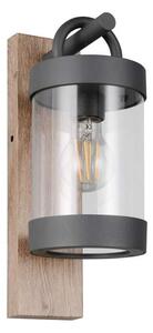 Trio Leuchten 204160135 SAMBESI - Nástěnné venkovní svítidlo s možností aktivace automatického senzoru DEN / NOC, IP44, 1 x E27 (Venkovní moderní svítidlo na zeď v imitaci dřeva)