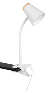 Trio Leuchten R25831101 PONGO - Čtecí lampička se skřipcem v bílé barvě, LED 4,5W, 500lm, 3000K (LED lampa na čtení s vypínačem na stínidle)