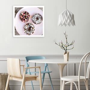 Obraz na plátně Donuty na talíři Rozměry: 30 x 30 cm