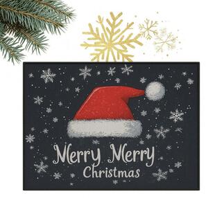 Vánoční rohožka SANTA STEP 60x90 cm, černá