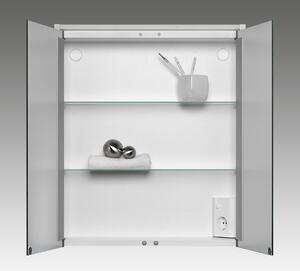 Jokey MDF skříňky NELMA LINE LED Zrcadlová skříňka (galerka) - bílá - š. 54 cm, v. 63 cm, hl. 15 cm 216512120-0110