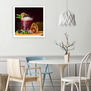Obraz na plátně Červený nápoj a plátky citronu Rozměry: 30 x 30 cm