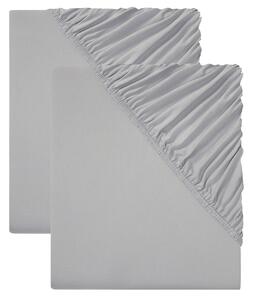 Livarno home Sada žerzejových napínacích prostěradel, 90-100 x 200 cm, 2dílná (světle šedá) (100390290001)