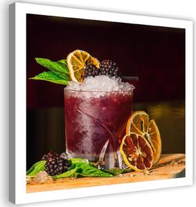 Obraz na plátně Červený nápoj a plátky citronu Rozměry: 30 x 30 cm