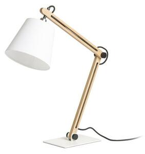 NIZZA stolní Polycotton bílá/dřevo 230V E14 7W - RED - DESIGN RENDL