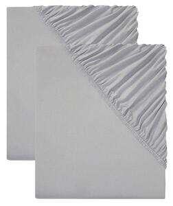 Livarno home Sada žerzejových napínacích prostěradel, 90-100 x 200 cm, 2dílná (světle šedá) (100390290001)