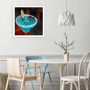 Obraz na plátně Sklenice na pití s modrým nápojem Rozměry: 30 x 30 cm