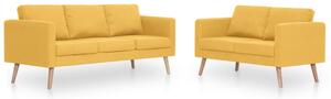 2dílná sedací souprava textilní žlutá