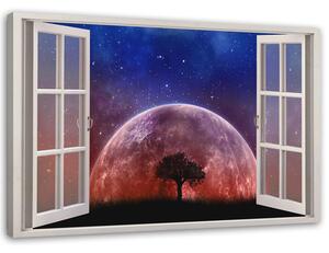 Obraz na plátně Okno - měsíc Rozměry: 60 x 40 cm