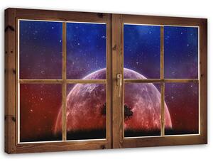 Obraz na plátně Okno - pohled na Měsíc Rozměry: 60 x 40 cm