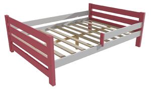 Vomaks Dětská postel se zábranou VMK012E KIDS Rozměr: 90 x 160 cm, Barva: barva růžová + bílá