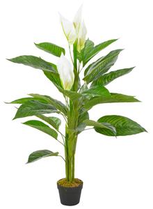 Umělá rostlina toulitka s květináčem bílá 115 cm