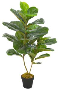 Umělá rostlina fíkus lyrový s květináčem zelená 90 cm