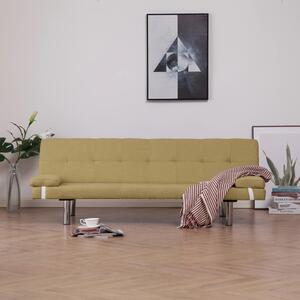 282188 Sofa Bed with Two Pillows Green Polyester