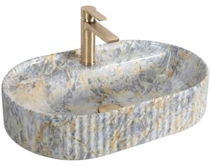 Rea Marcela Ruststone, umyvadlo na desku 600×370×135 mm, imitace kamene, REA-U3518