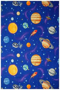 Associated Weavers Dětský kusový koberec Galaxy Vesmír Planety modrý Rozměr: 200x300 cm