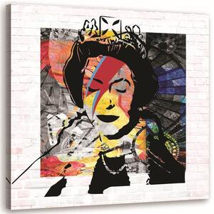Obraz na plátně Banksy královna Anglie Rozměry: 30 x 30 cm