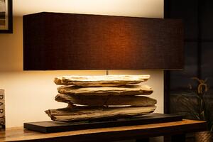 Designová dřevěná stolní lampa černá - Geminorum Invicta Interior