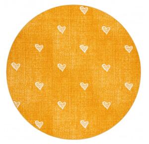 Koberec HEARTS kruh Jeans - pomeranč