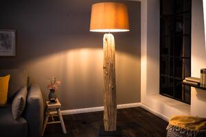 Designová dřevěná stojací lampa béžová: Leonis II Invicta Interior