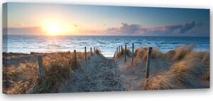 Obraz na plátně Západ slunce na pláži u moře Rozměry: 90 x 30 cm