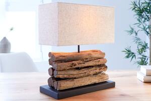 Designová dřevěná stolní lampa béžová - Fornacis Invicta Interior
