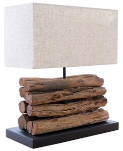 Designová dřevěná stolní lampa béžová - Fornacis Invicta Interior