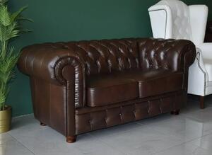 Chesterfield Windsor Celokožená pohovka 2M hnědá