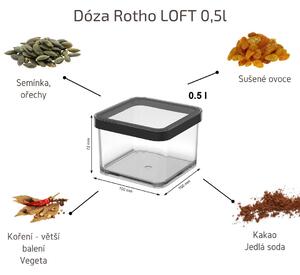 Dóza na potraviny 0,5l Rotho Loft - MINI Black, černá