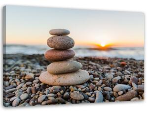 Obraz na plátně Zenové kameny na pláži Rozměry: 60 x 40 cm