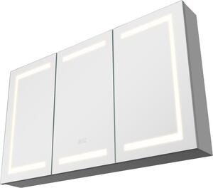 Zrcadlová skříňka do koupelny s LED osvětlením - 100 x 60 cm - tvrzené sklo - s zásuvkami a USB porty