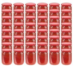 Zavařovací sklenice s červenými víčky 48 ks 230 ml