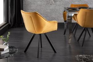 Designová dřevěná kuchyňská židle žlutá - Camprestre Invicta Interior