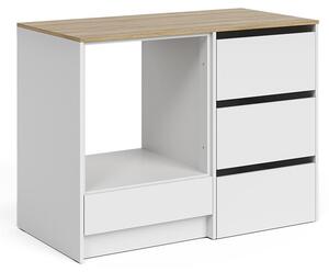 Skříňka na troubu Vicco Viktor Bílá/Řemeslný dub 116.8 cm se 4 praktickými zásuvkami, Model 62866