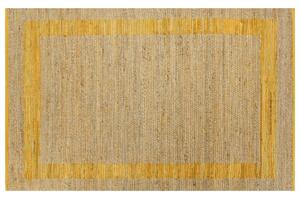Ručně vyráběný koberec juta žlutý 80 x 160 cm