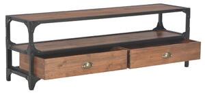 TV stolek se 2 zásuvkami 120 x 30 x 40 cm masivní borové dřevo