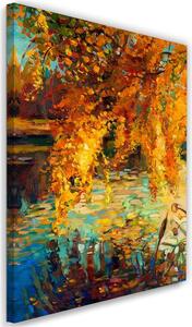 Obraz na plátně Malovaný podzim u jezera Rozměry: 40 x 60 cm