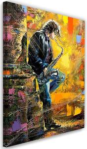 Obraz na plátně Hudebník se saxofonem Rozměry: 40 x 60 cm