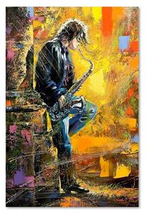 Obraz na plátně Hudebník se saxofonem Rozměry: 40 x 60 cm