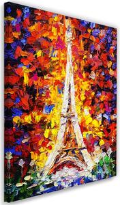 Obraz na plátně Malovaná Eiffelova věž Rozměry: 40 x 60 cm