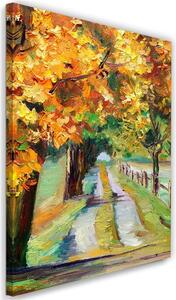 Obraz na plátně Podzimní cesta jako ručně malovaná Rozměry: 40 x 60 cm