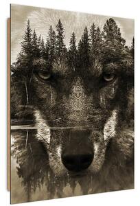 Gario Obraz Černý vlk abstraktní, sépie Velikost: 40 x 60 cm, Provedení: Panelový obraz