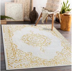 Koberec CORE 6268 Ramka, ornament - sloní kost / zlatý